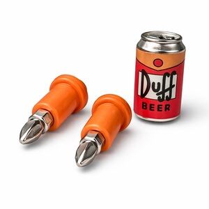 NWT CROCS JIBBITZS Orange Screwdrivers and Duff Beer Can